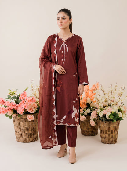 ZERANE 3pcs Un-Stitched Emb Viscose [D-5952]
