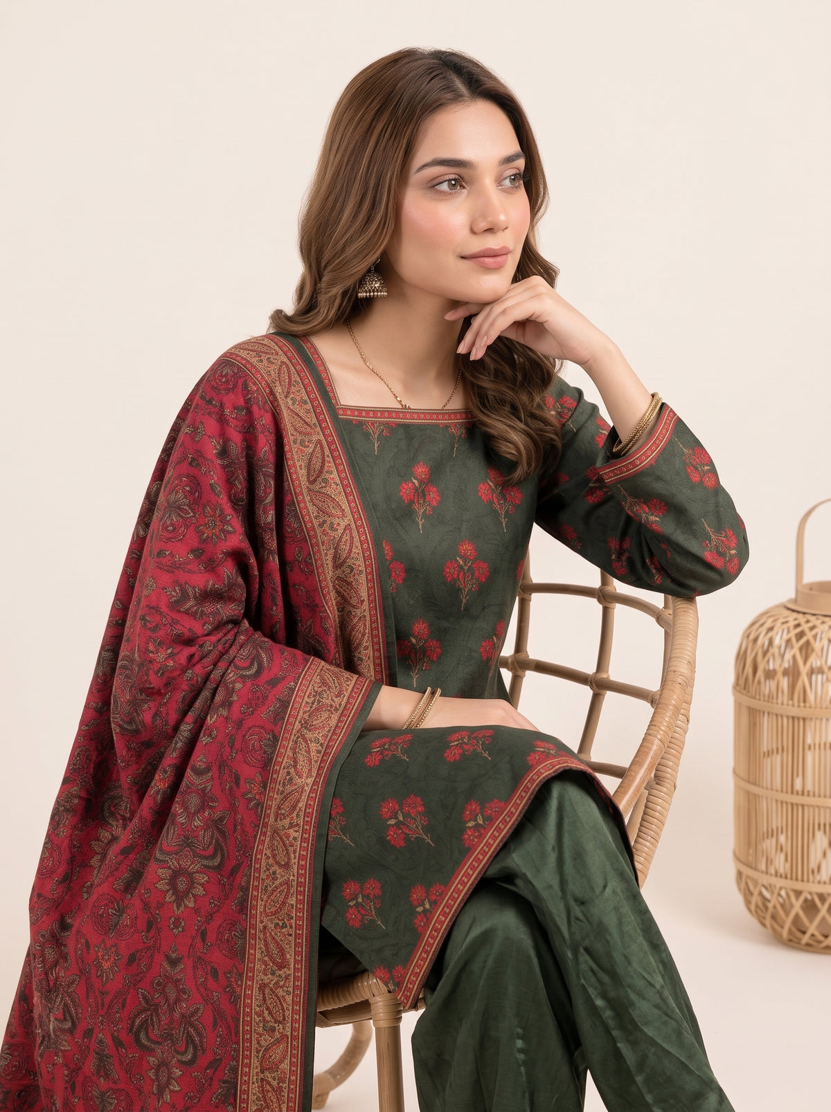 SILSILA 3pcs Un-Stitched Printed Khaddar [D-6269]