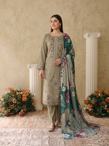 INARA 3pcs Un-Stitched Emb Viscose [D-6212]