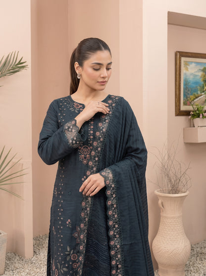 MEENA 3pcs Un-Stitched  Embroidered Dhanak [D-6304]