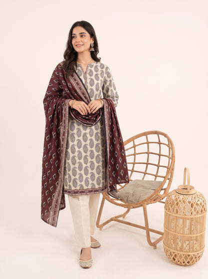 SILSILA 3pcs Un-Stitched Printed Khaddar [D-6288]