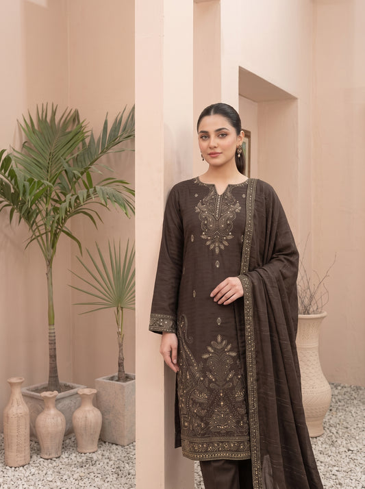 MEENA 3pcs Un-Stitched  Embroidered Dhanak [D-6301]