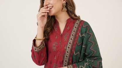 BAHAR 3pcs Stitched Printed Khaddar [D-6283]
