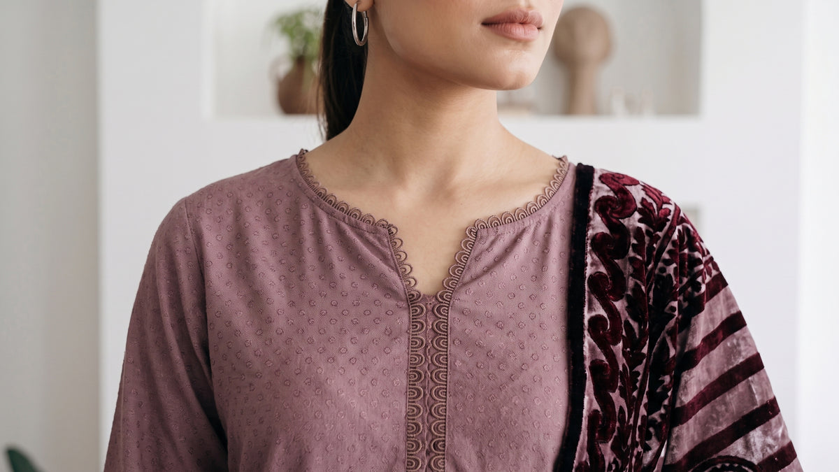 AERIS 3pcs Stitched Jacquard Dhanak [D-6746]