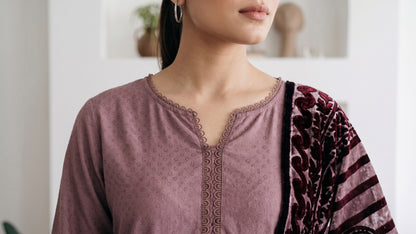AERIS 3pcs Stitched Jacquard Dhanak [D-6746]