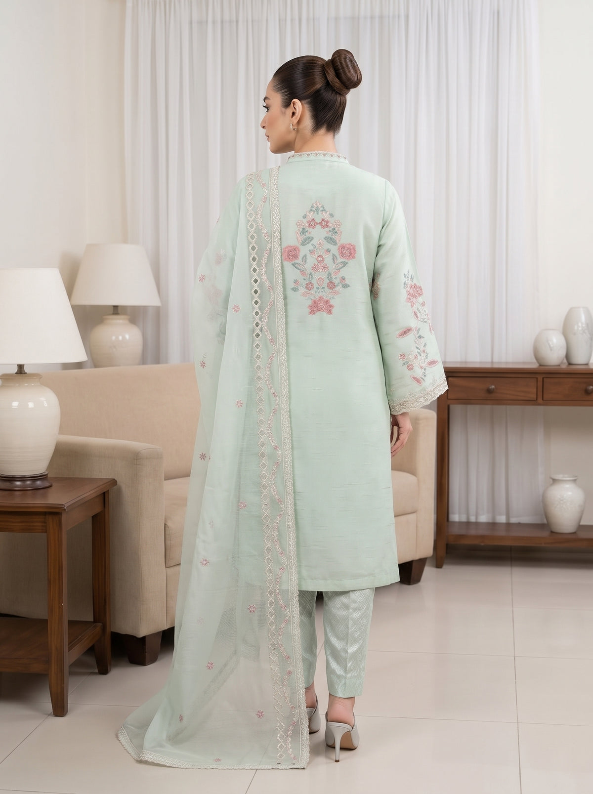 ARIBA 3pcs Stitched Fancy Emb Khaddi [D-5841]