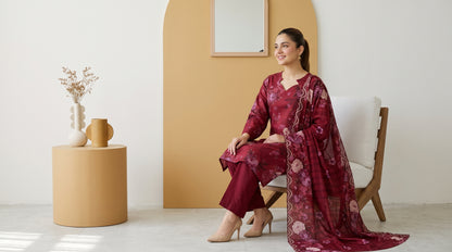 ZUNAIRA 3pcs Un-Stitched Printed Staple [D-6657]