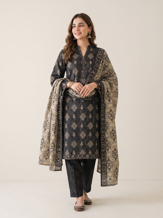 GHAZAL 3pcs Stitched Printed Khaddar [D-6274]