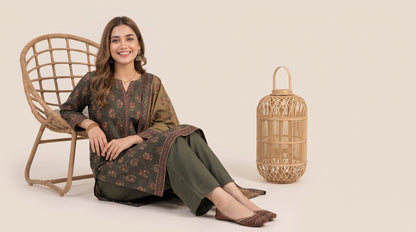 SILSILA 3pcs Un-Stitched Printed Khaddar [D-6286]