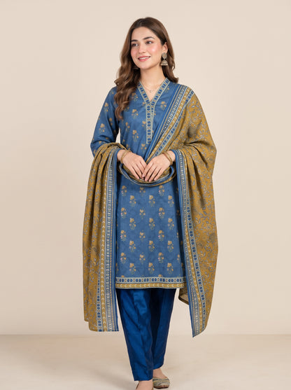 GHAZAL 3pcs Stitched Printed Khaddar [D-6271]