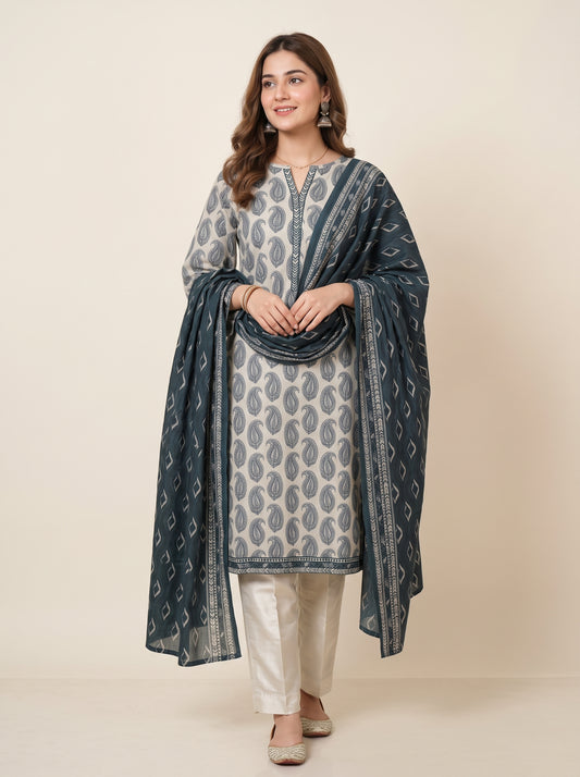 BAHAR 3pcs Stitched Printed Khaddar [D-6281]