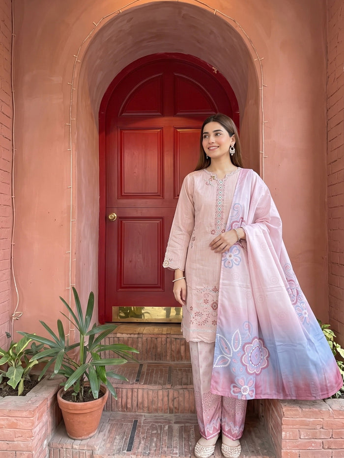 NAZIK 3pcs Stitched Emb Khaddi [D-1797]