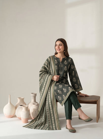 RESHAM 3pcs Un-Stitched Printed Khaddar [D-6276]