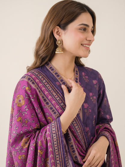 BAHAR 3pcs Stitched Printed Khaddar [D-6268]