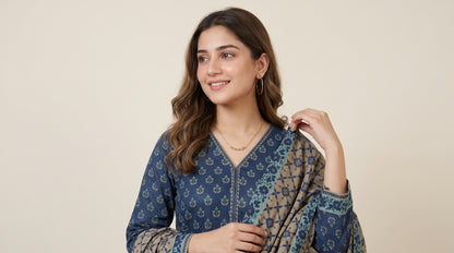 BAHAR 3pcs Stitched Printed Khaddar [D-6275]