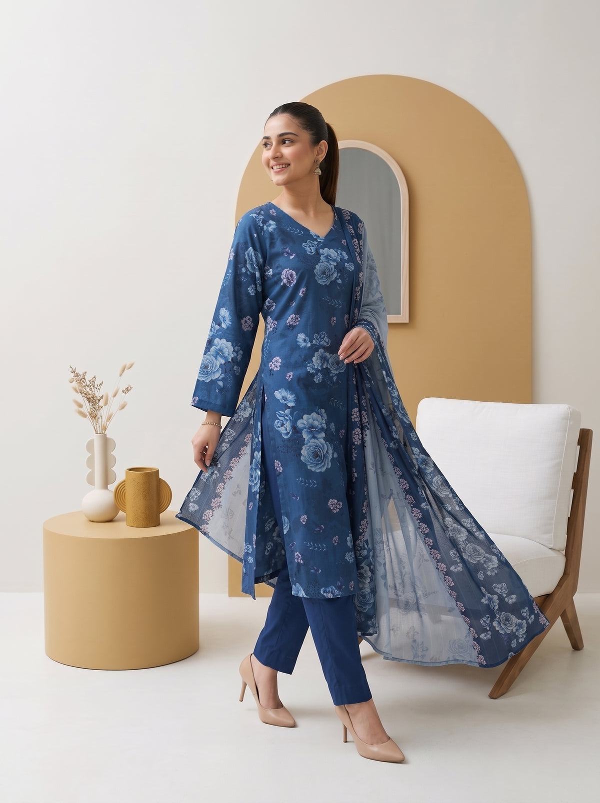 ZUNAIRA 3pcs Un-Stitched Printed Staple [D-6652]