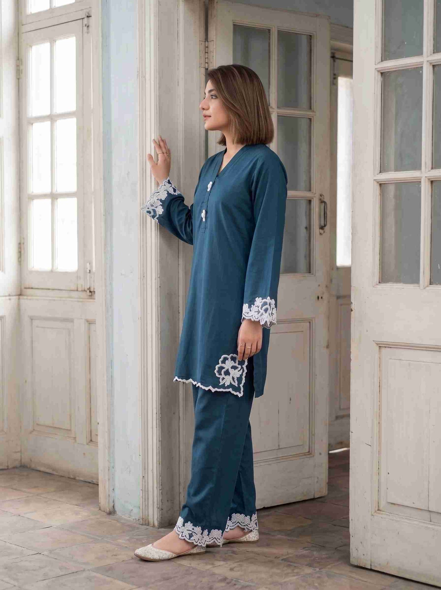 PAIMANA 2pcs Stitched Emb Cotton [D-4412]