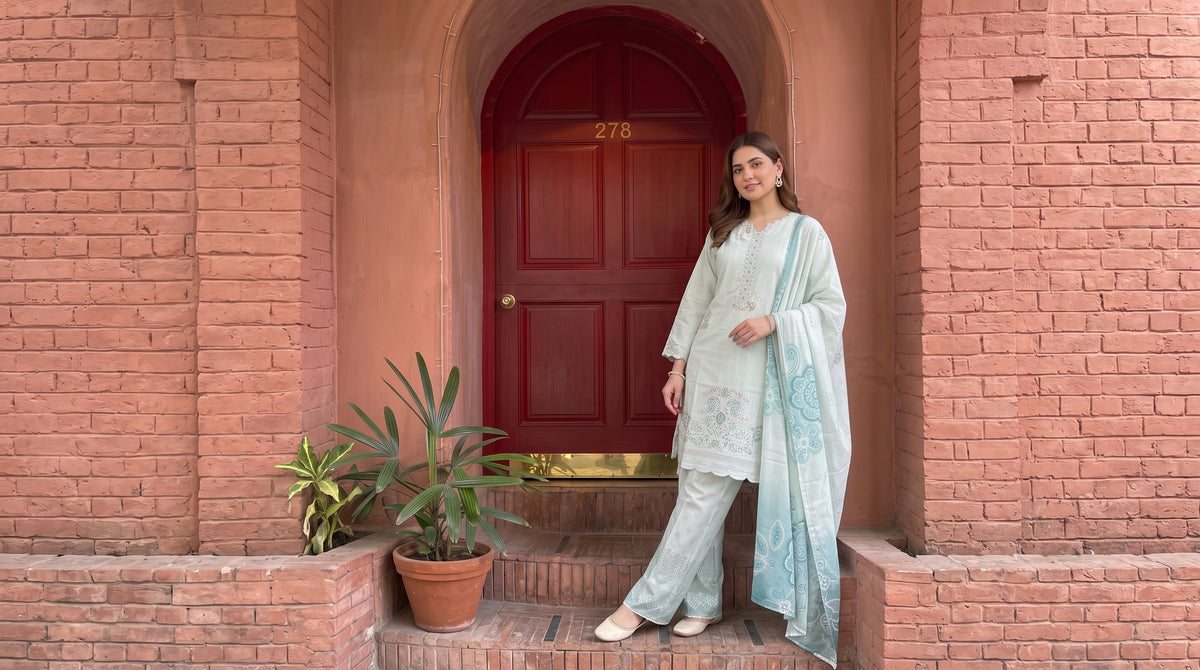 NAZIK 3pcs Stitched Emb Khaddi [D-1795]