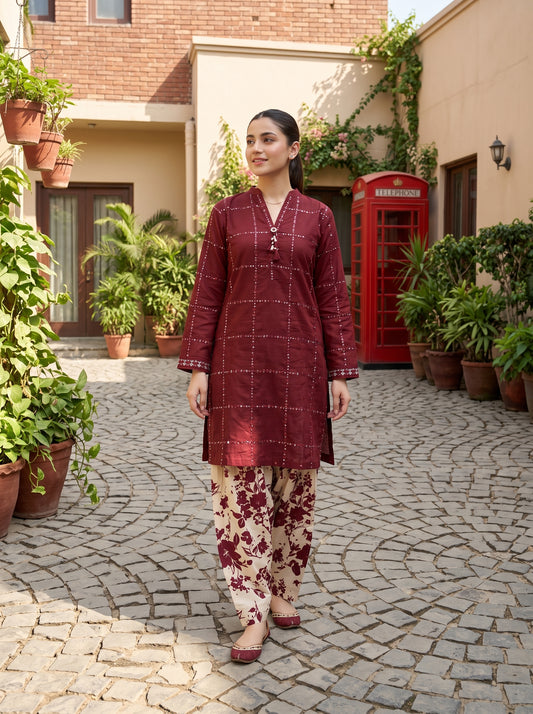 SOHINA 2pcs Stitched Emb Cotton [D-4109]