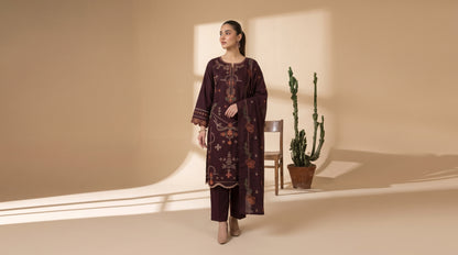 MARJAAN 3pcs Un-Stitched Emb Dhanak [D-5882]