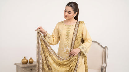 SOULAY 3pcs Un-Stitched Emb Viscose [D-6152]