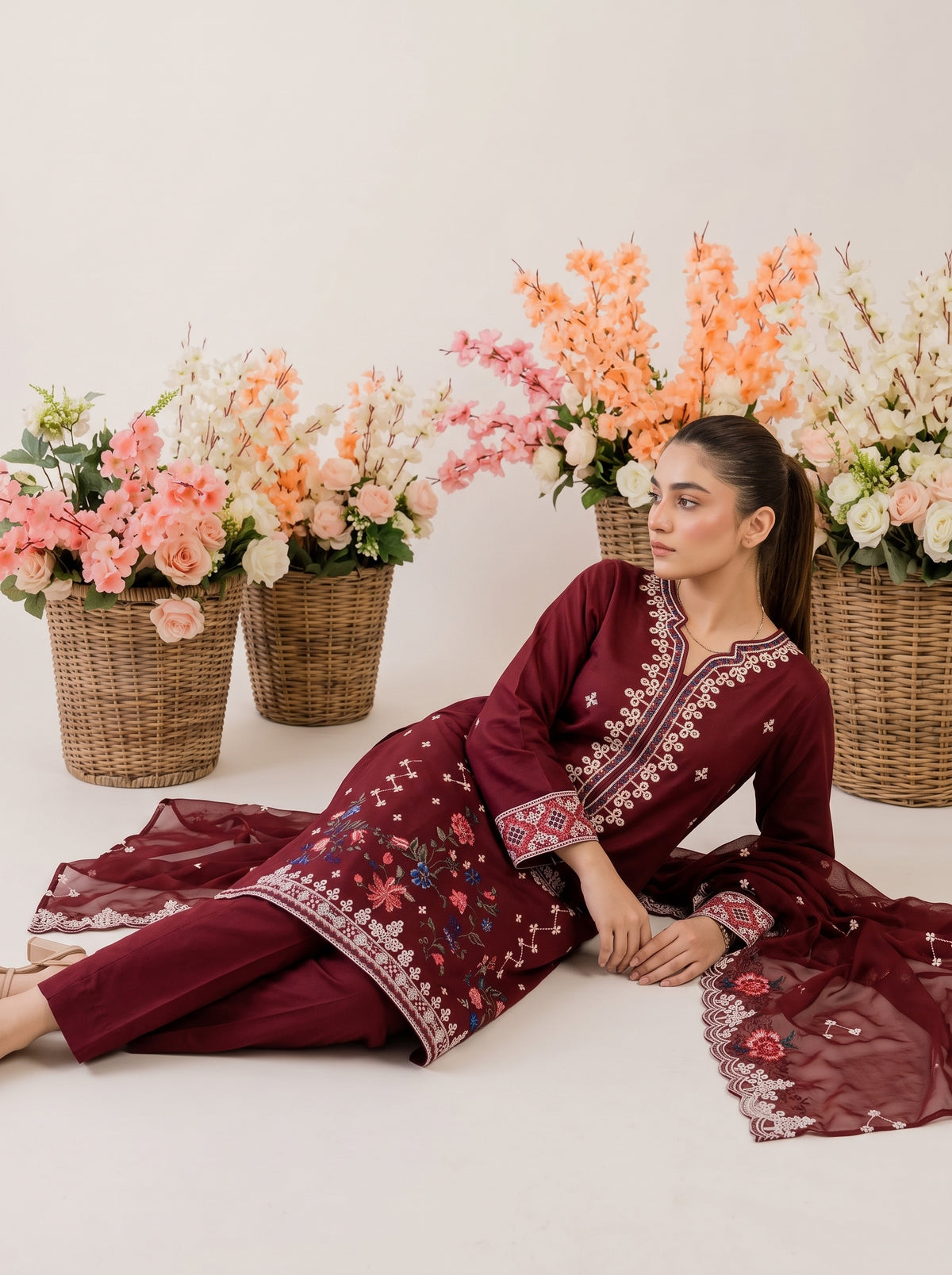 ZERANE 3pcs Un-Stitched Emb Viscose [D-5949]
