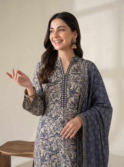 RESHAM 3pcs Un-Stitched Printed Khaddar [D-6285]
