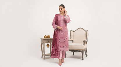 SOULAY 3pcs Un-Stitched Emb Viscose [D-6153]