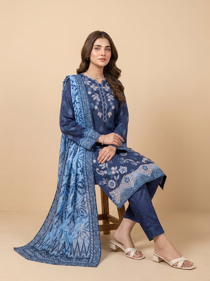 DESIR 3pcs Un-Stitched Emb Printed Staple [D-5891]
