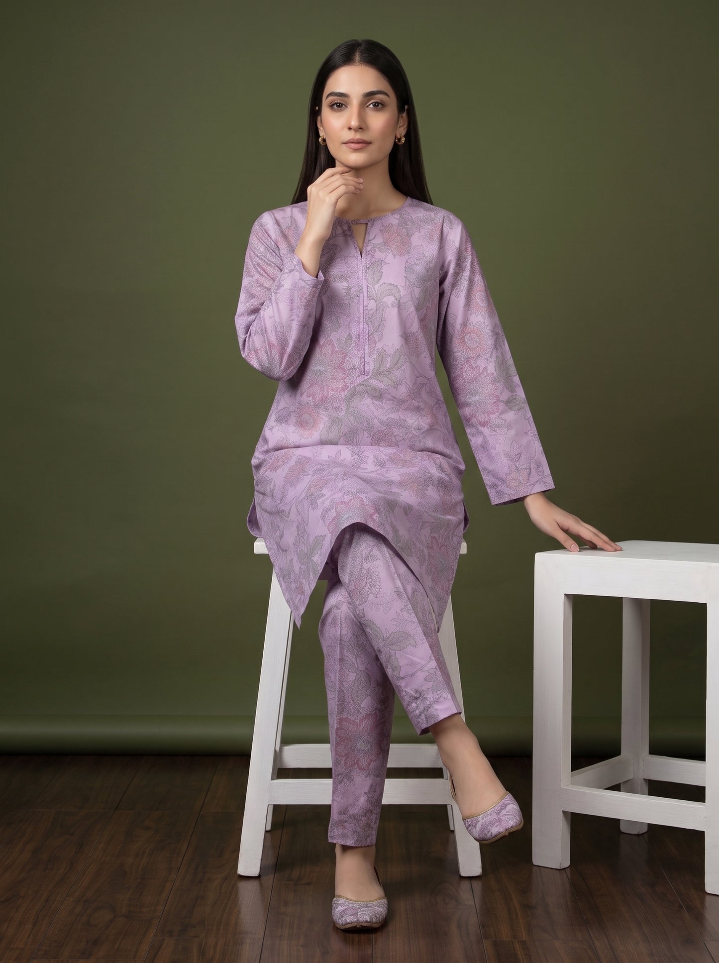 Elyora 2pcs Stitched Printed Cotton [D-4365]