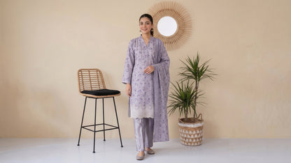 QAINAAT V2 3pcs Un-Stitched Emb Dhanak [D-6556]