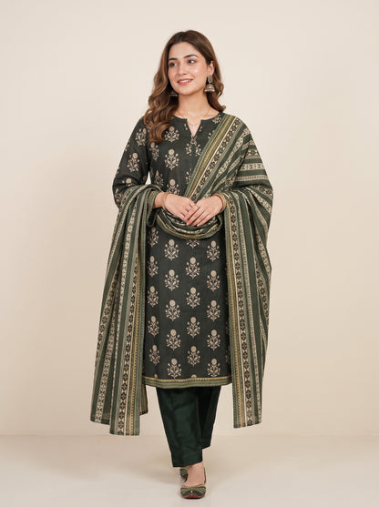BAHAR 3pcs Stitched Printed Khaddar [D-6276]