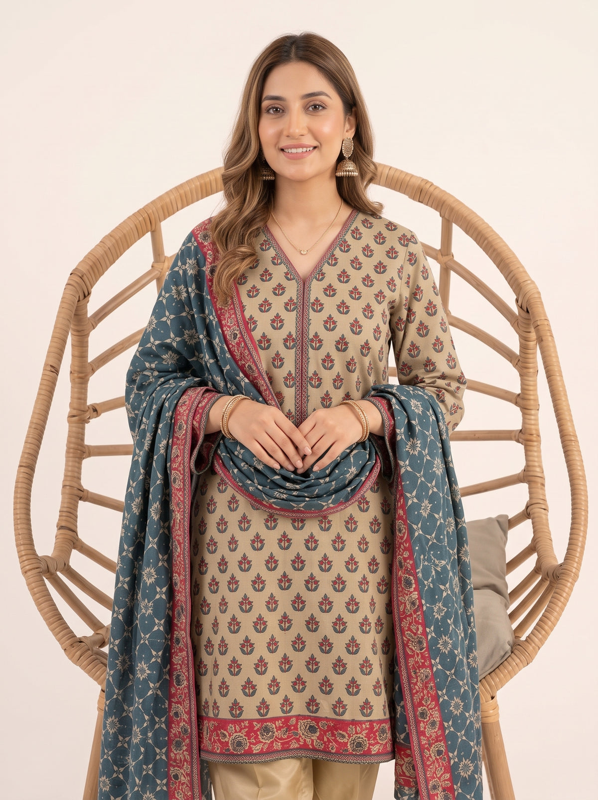 SILSILA 3pcs Un-Stitched Printed Khaddar [D-6267]