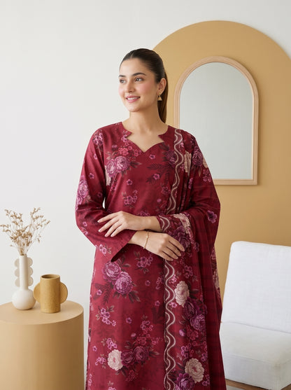 ZUNAIRA 3pcs Un-Stitched Printed Staple [D-6657]