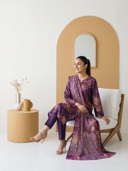 ZUNAIRA 3pcs Un-Stitched Printed Staple [D-6658]