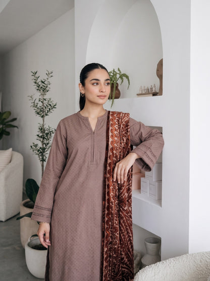 AERIS 3pcs Un-Stitched Jacquard Dhanak [D-6743]