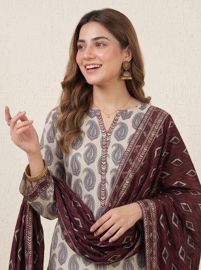 KIRAN 3pcs Stitched Printed Khaddar [D-6288]