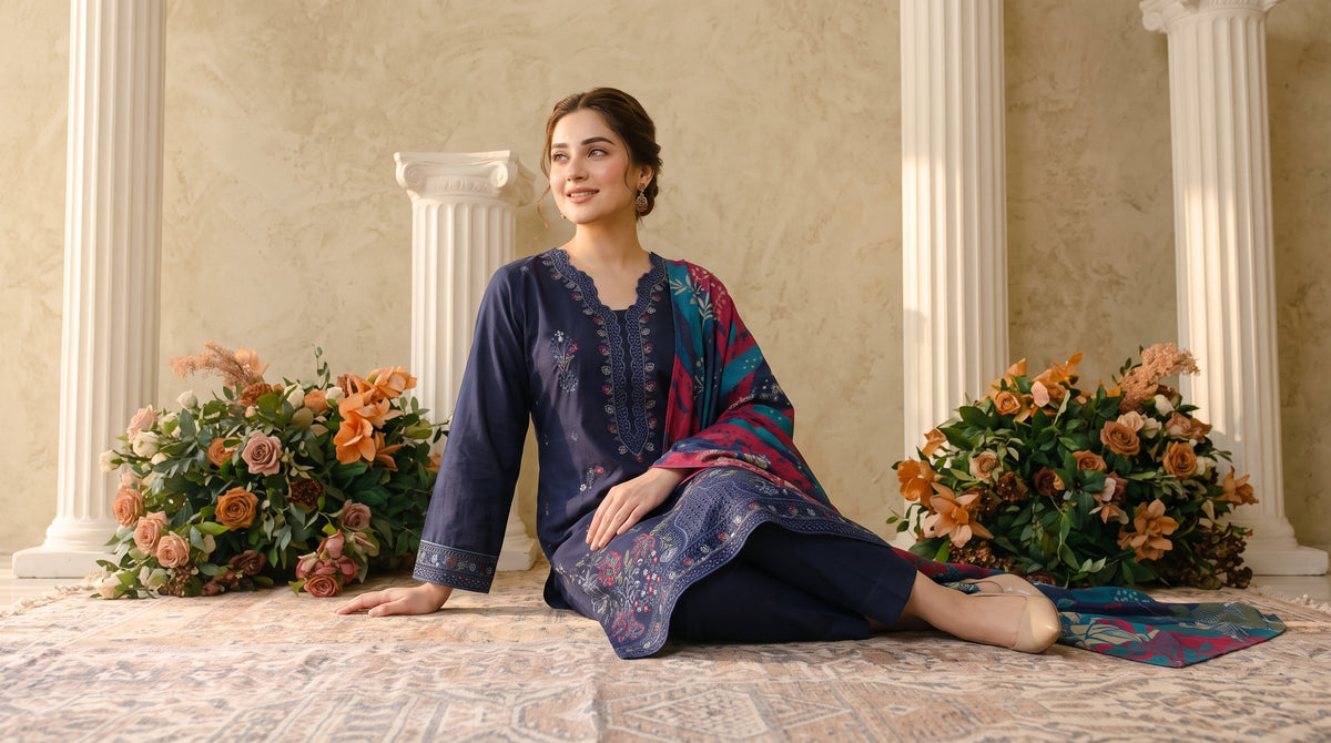 INARA 3pcs Un-Stitched Emb Viscose [D-6217]