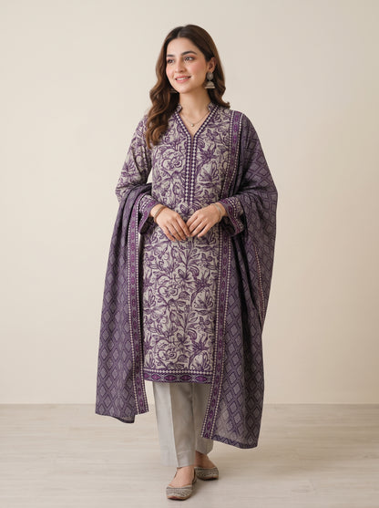 GHAZAL 3pcs Stitched Printed Khaddar [D-6282]