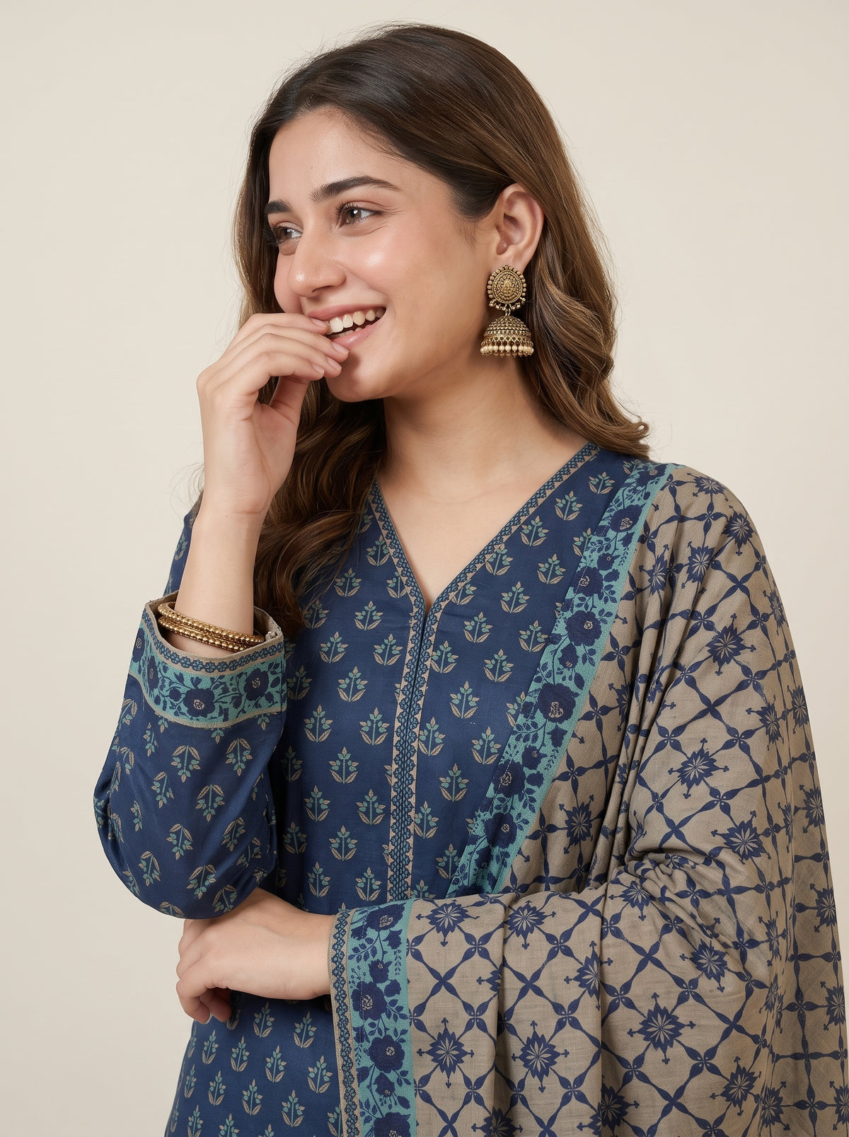 BAHAR 3pcs Stitched Printed Khaddar [D-6275]