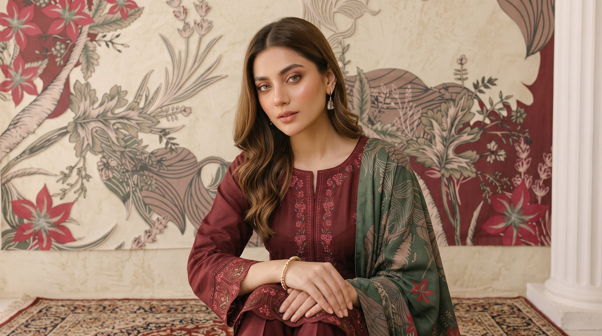 INARA 3pcs Un-Stitched Emb Viscose [D-6215]