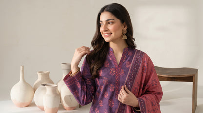 RESHAM 3pcs Un-Stitched Printed Khaddar [D-6287]