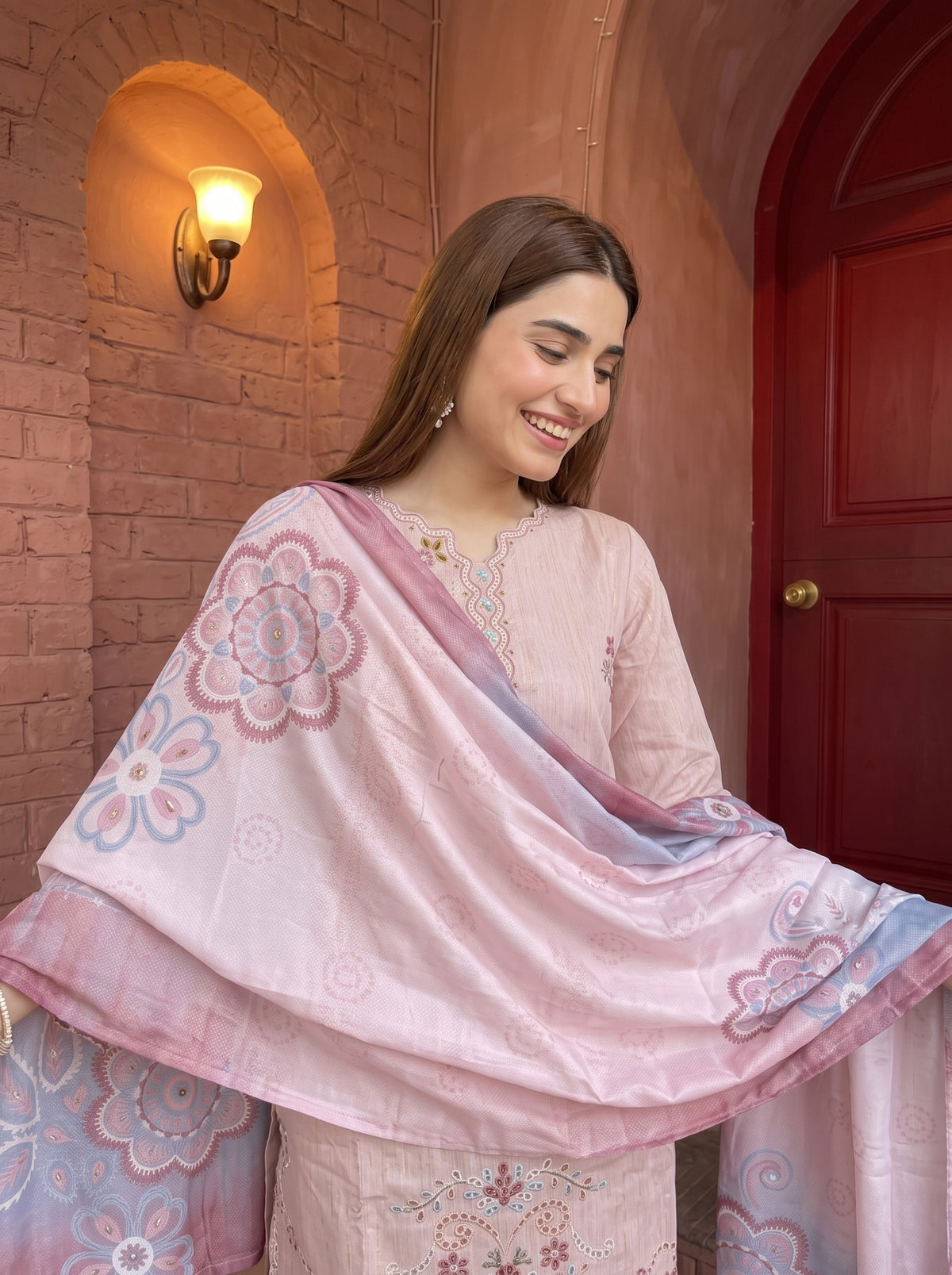 NAZIK 3pcs Stitched Emb Khaddi [D-1797]