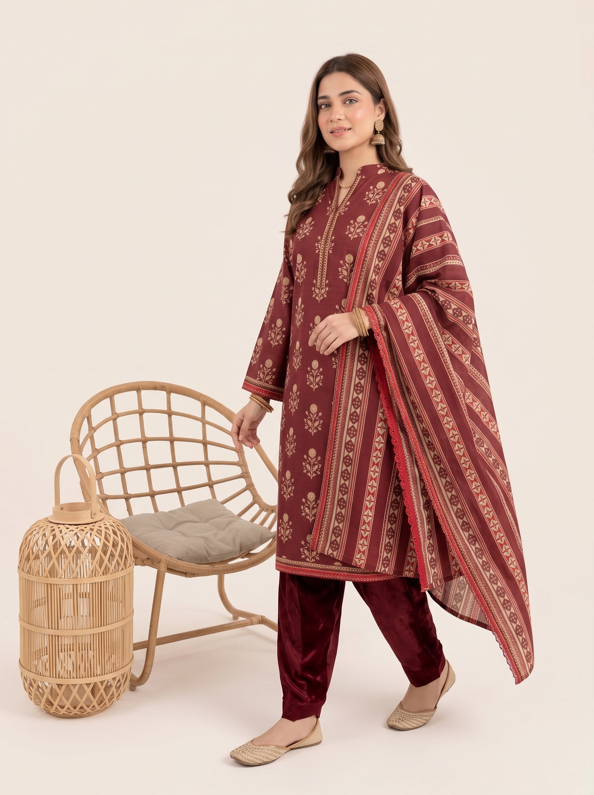 SILSILA 3pcs Un-Stitched Printed Khaddar [D-6273]