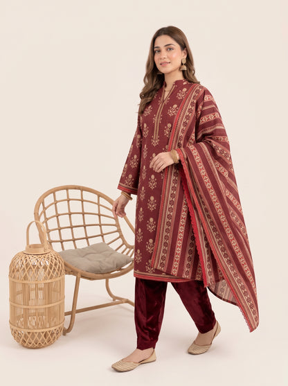SILSILA 3pcs Un-Stitched Printed Khaddar [D-6273]