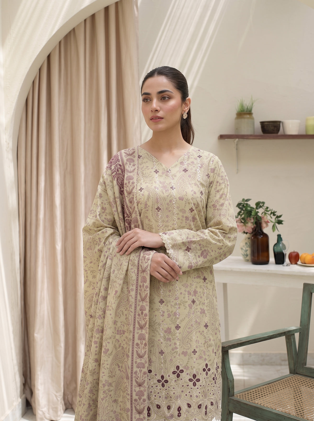 SAHAR 3pcs Un-Stitched Emb Viscose [D-6603]
