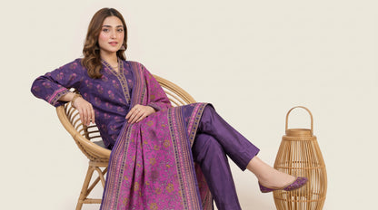 SILSILA 3pcs Un-Stitched Printed Khaddar [D-6275]