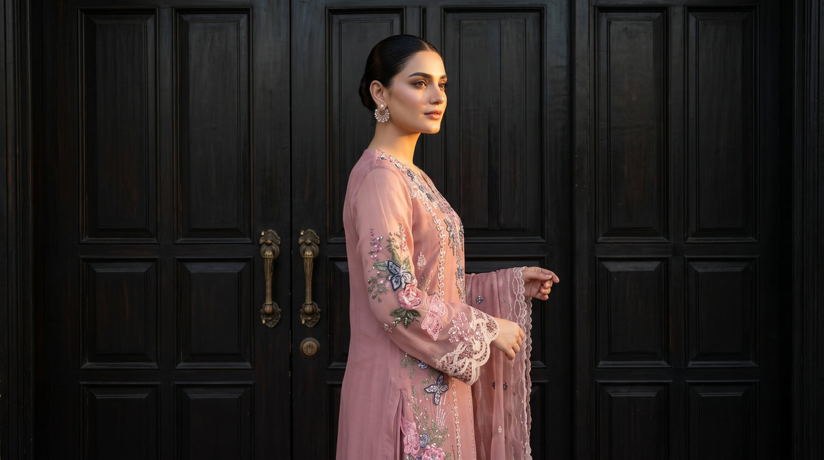 ZAFIELLE 3pcs Semi-Stitched Emb Chiffon [D-5101]