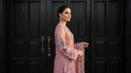ZAFIELLE 3pcs Semi-Stitched Emb Chiffon [D-5101]