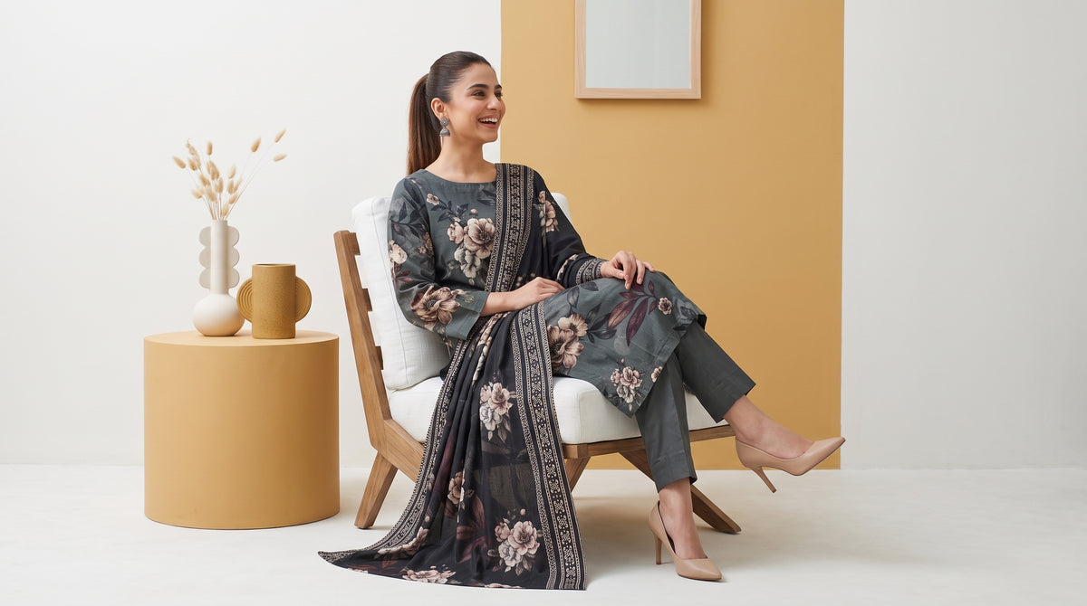 ZUNAIRA 3pcs Un-Stitched Printed Staple [D-6655]